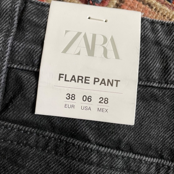 NWT Zara High-Rise Full Length Flare Pant Denim USA 6 - Picture 7 of 9